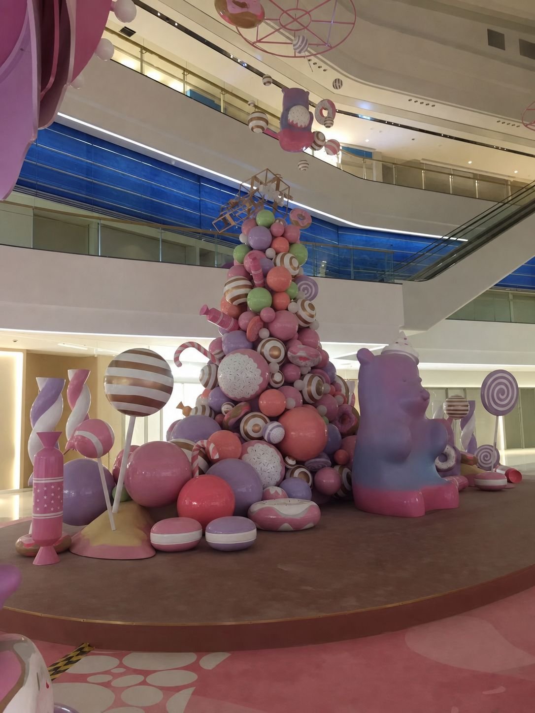 Completed candy-themed display scene