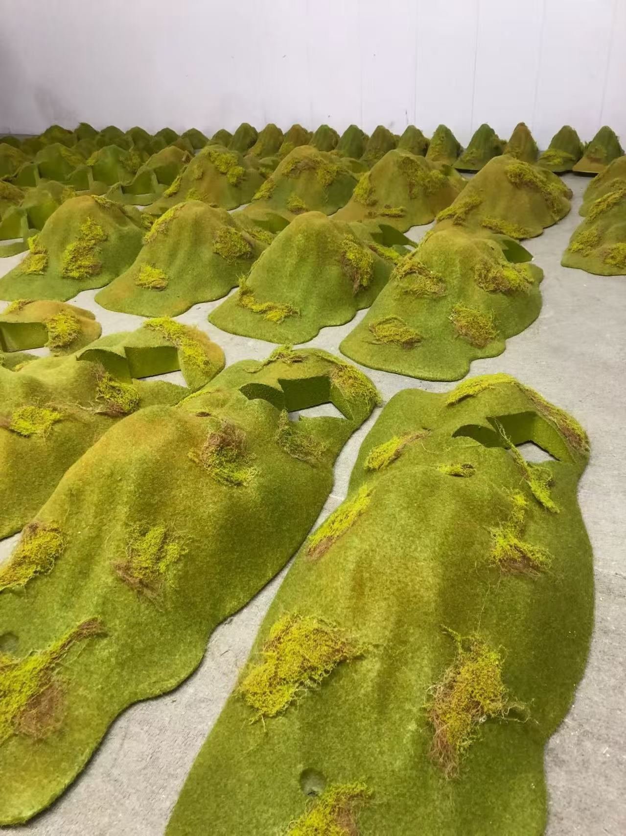 Close view of moss texture on terrain display modules